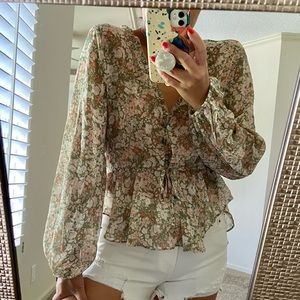 BRAND NEW WITH TAGS FLORAL PEPLUM TOP
